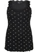 Top with print and lace edge, Black, Packshot image number 0