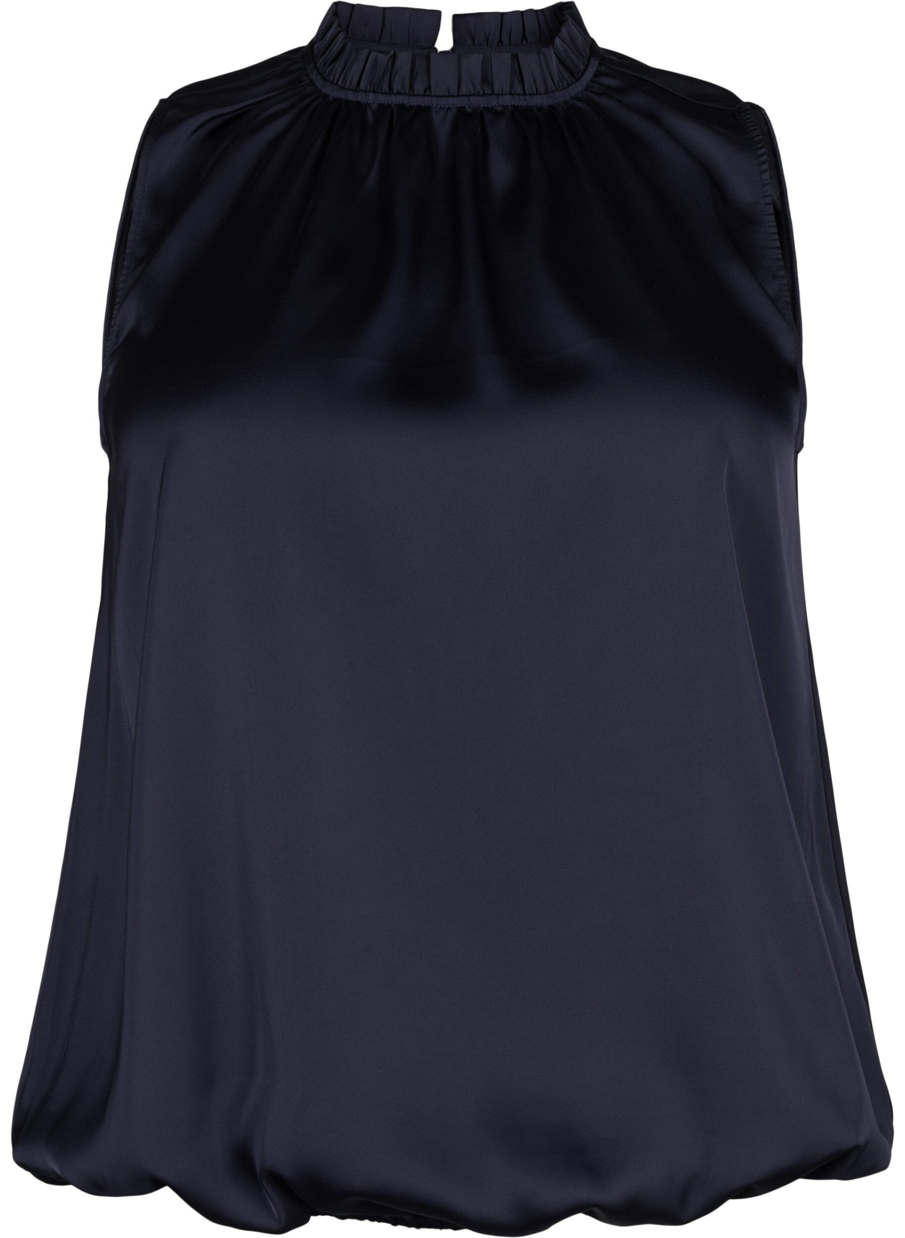 Zizzifashion Sleeveless party top in satin, Night Sky, Packshot image number 0