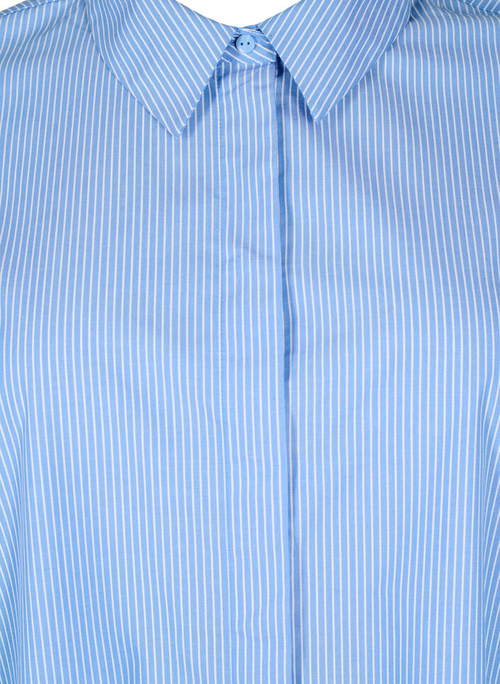 Loose long-sleeved shirt with stripes, Light Blue, Packshot image number 2