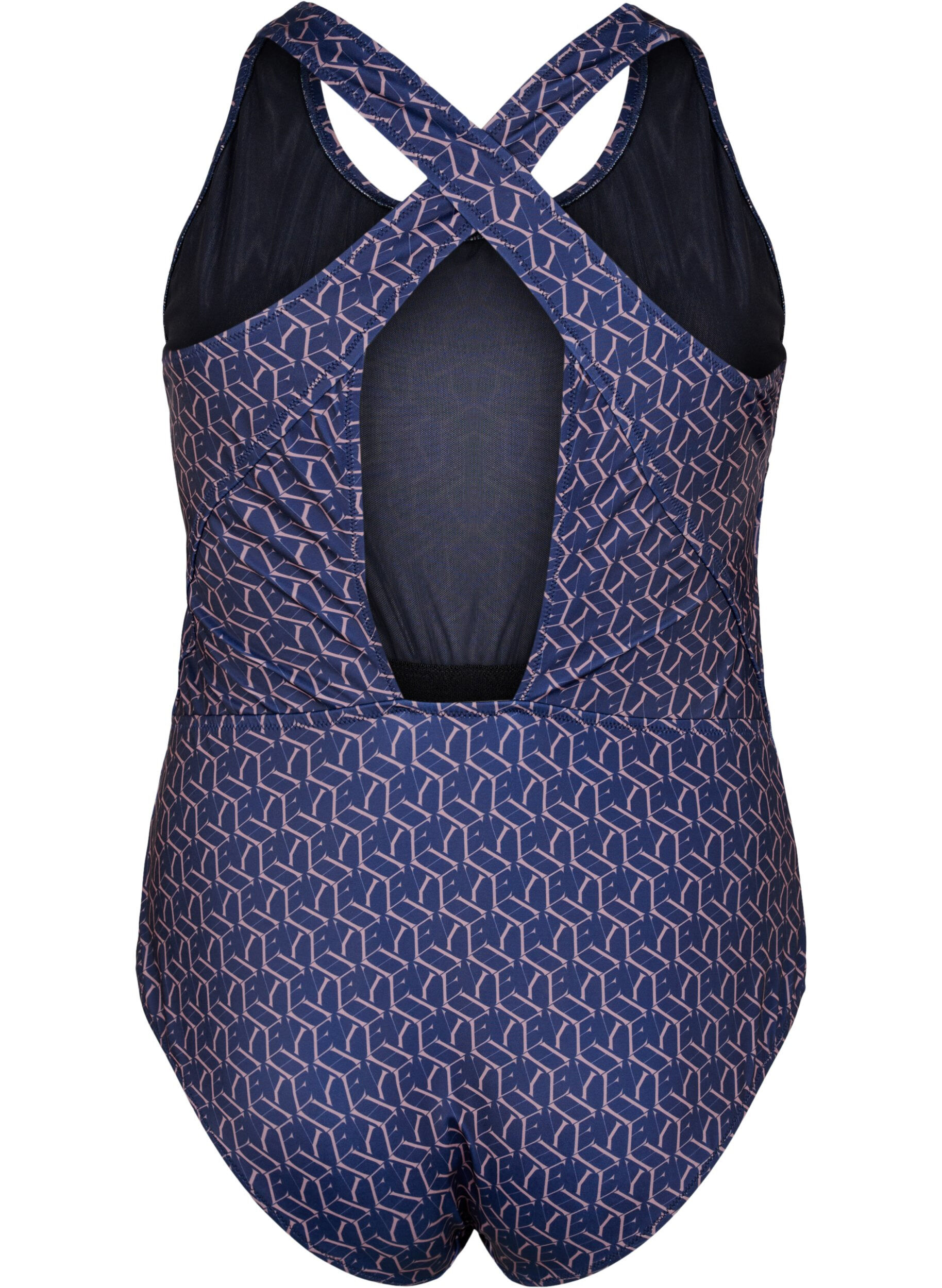 Zizzifashion Swimsuit with print and crossed back, Text Print, Packshot image number 1