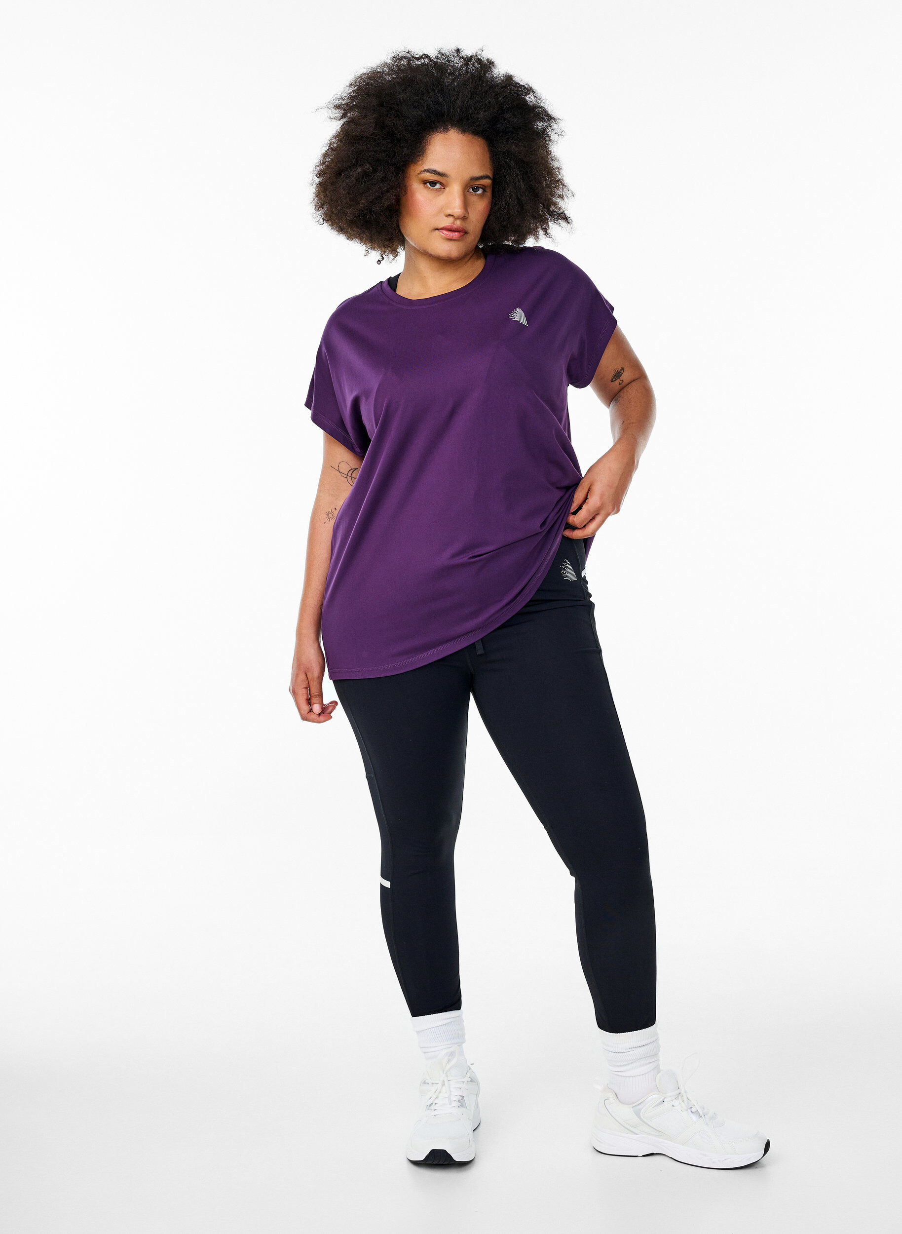 ZizzifashionSolid-coloured training T-shirt, Purple, Model image number 1