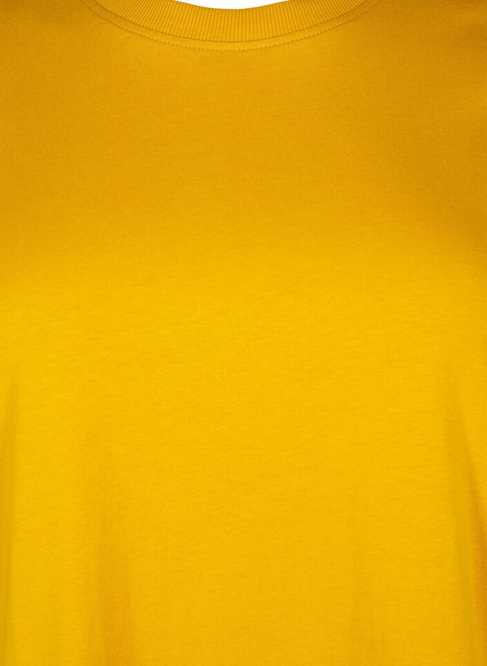 Basic cotton T-shirt with round neck, Yellow, Packshot image number 2