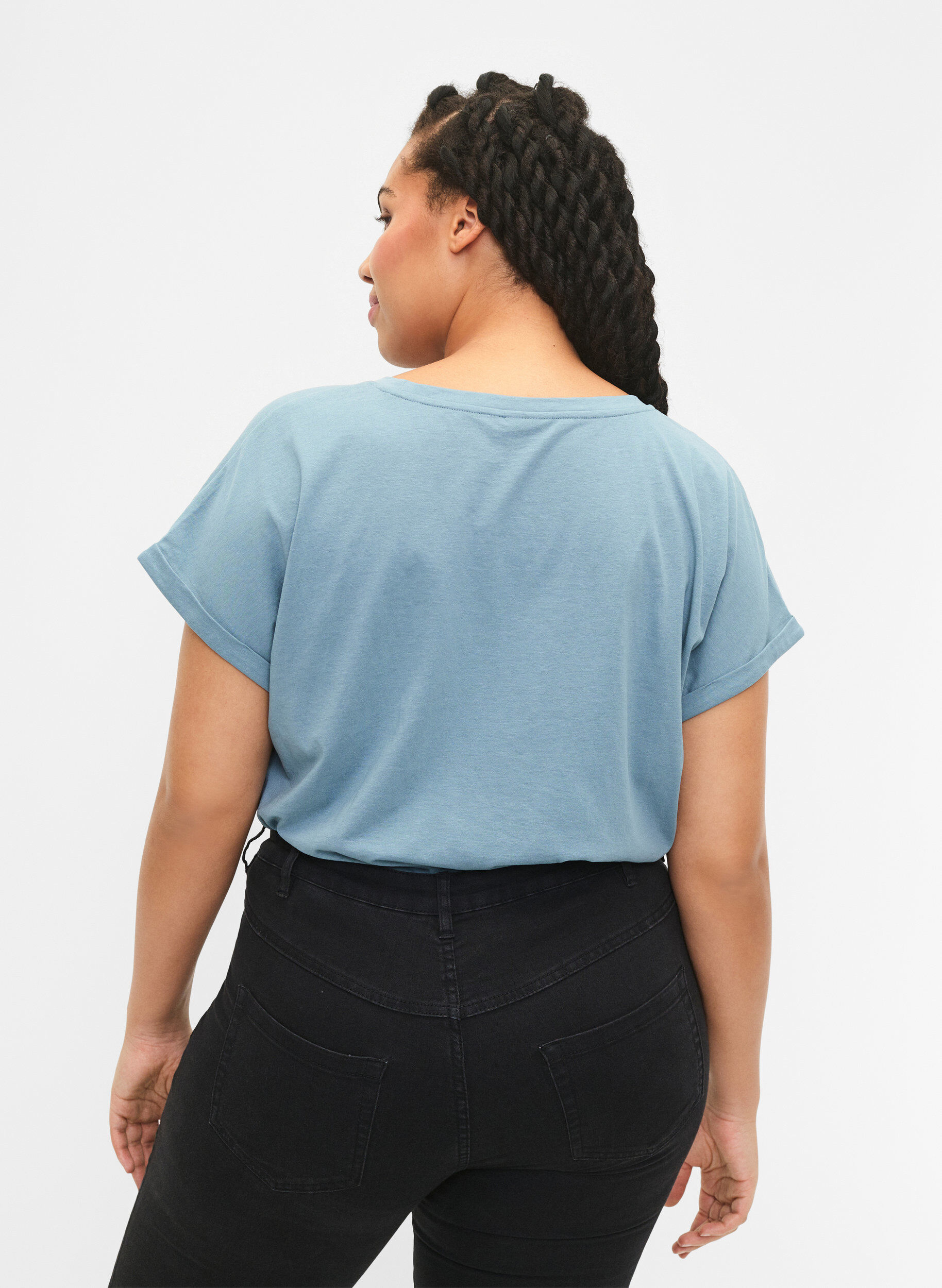 Zizzifashion 2-pack short-sleeved t-shirts, Blue, Model image number 2