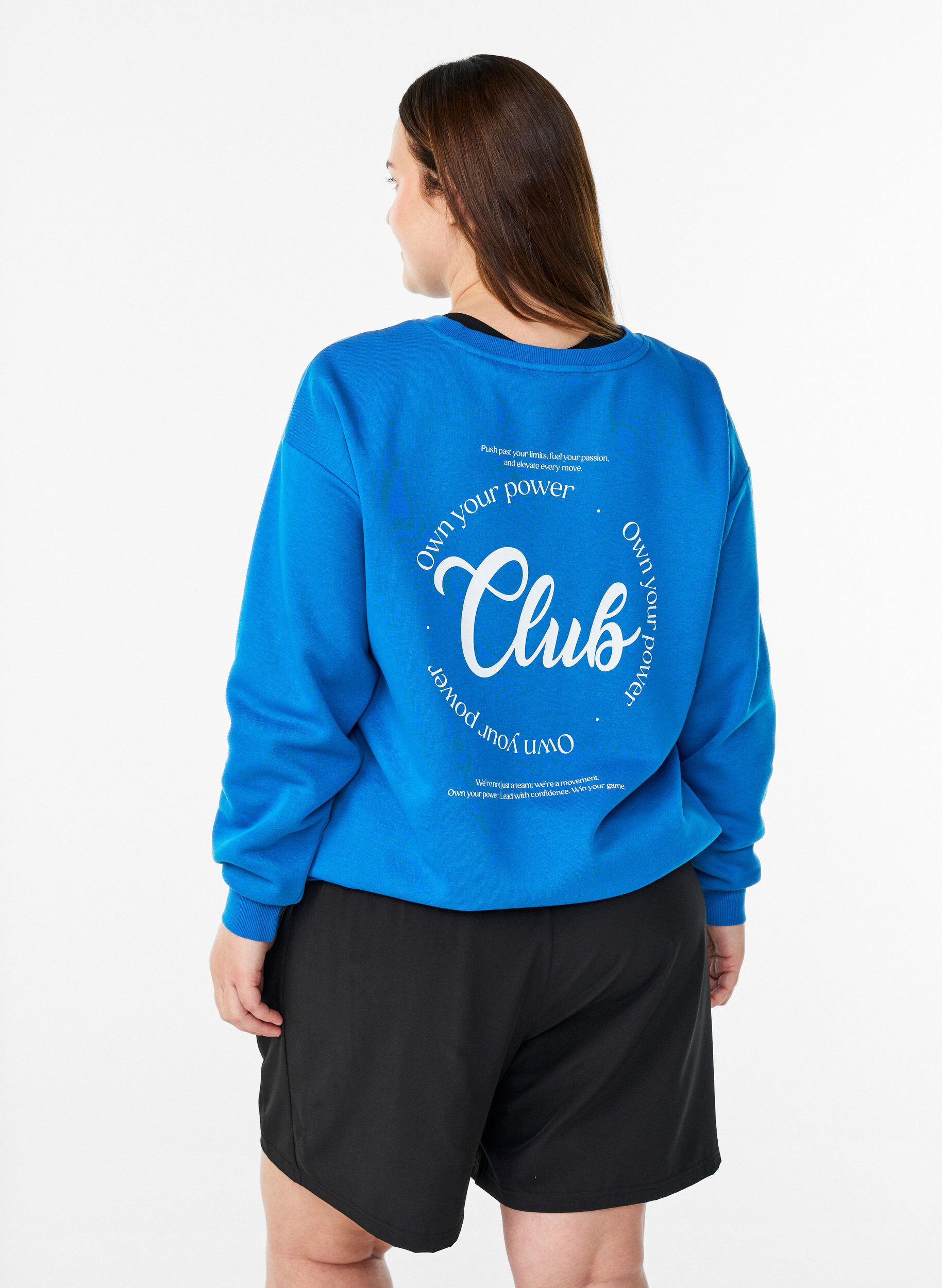 ZizzifashionSweatshirt with text print, Blue, Model image number 2