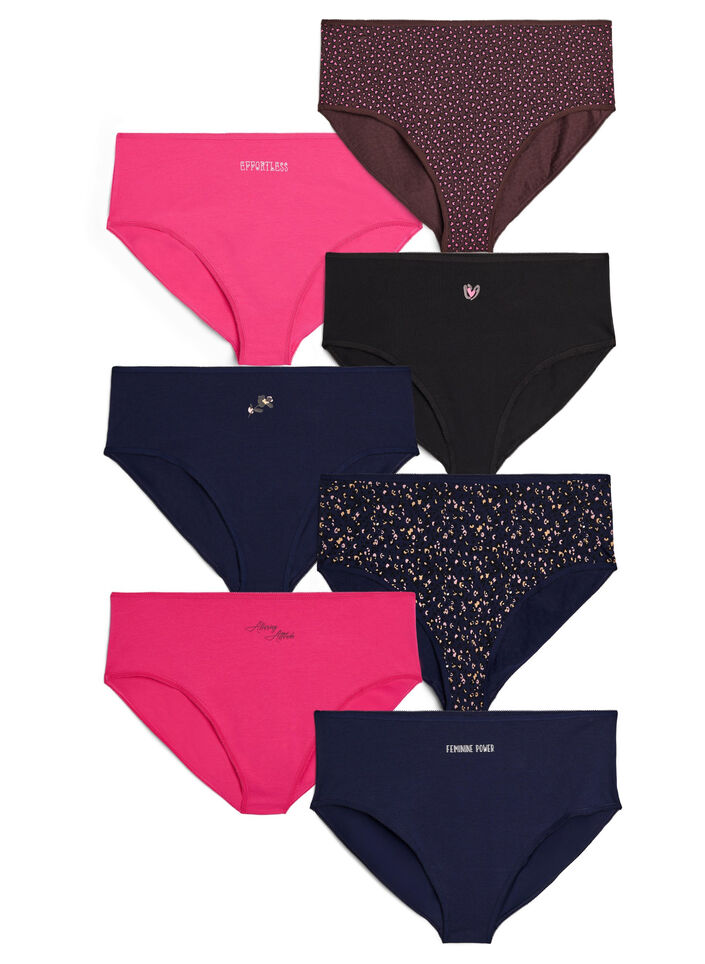 7-pack of panties with a regular waist, Pink, Packshot image number 0