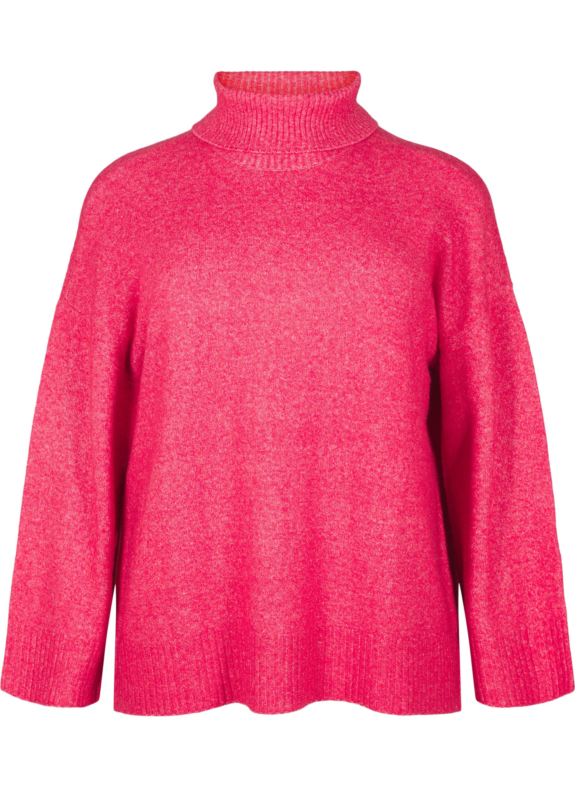 Zizzifashion Knitted turtleneck blouse, Virtual Pink Mel., Packshot image number 0