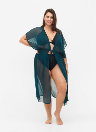 Beach kimono with smock and short sleeves, Spruced-up, Model image number 0