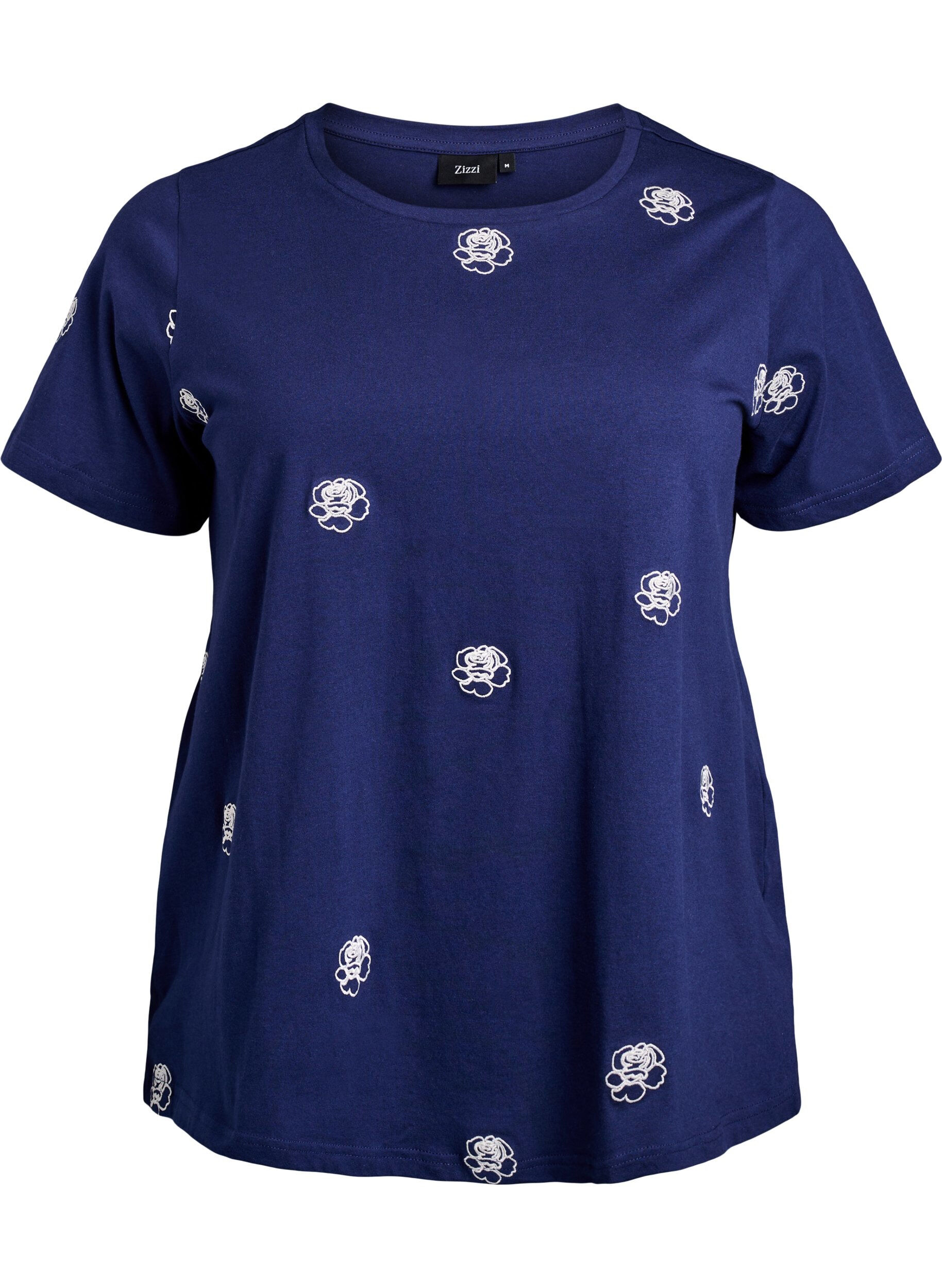 T-shirt in organic cotton with embroidered motifs
