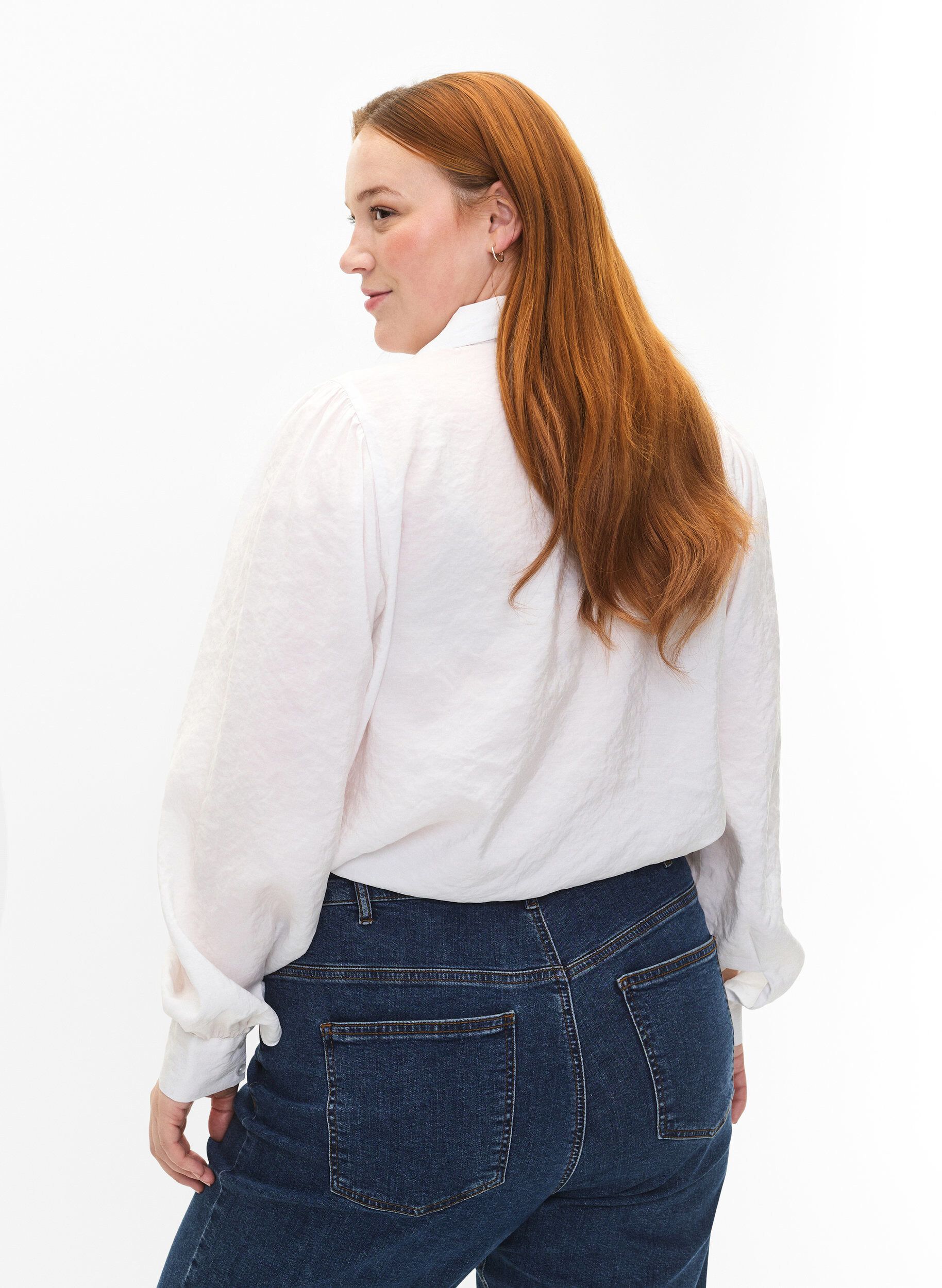 Zizzifashion Long-sleeved shirt in TENCEL&trade; Modal, Bright White, Model image number 1