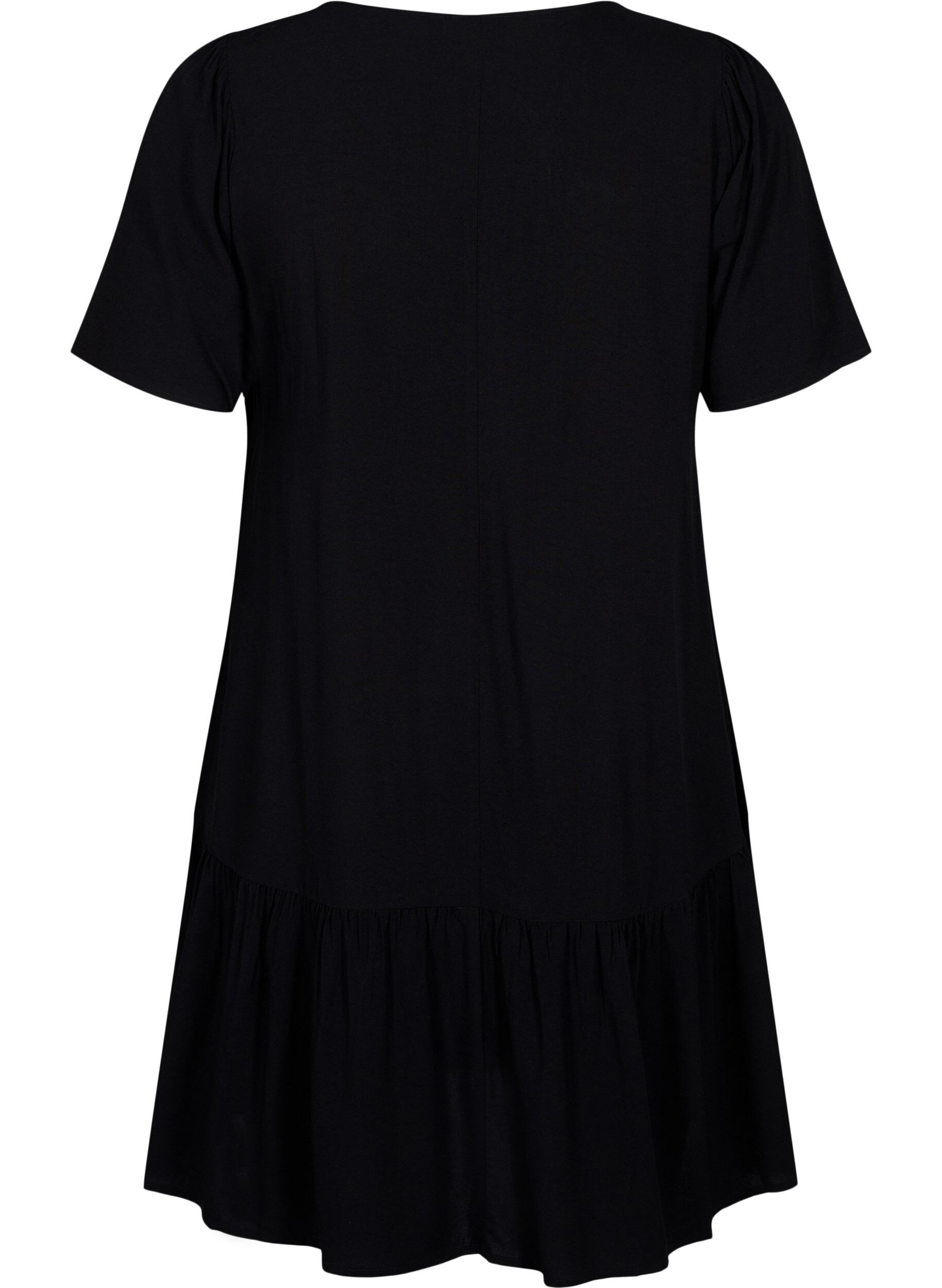 Zizzifashion Dress in viscose with cutline, Black, Packshot image number 1