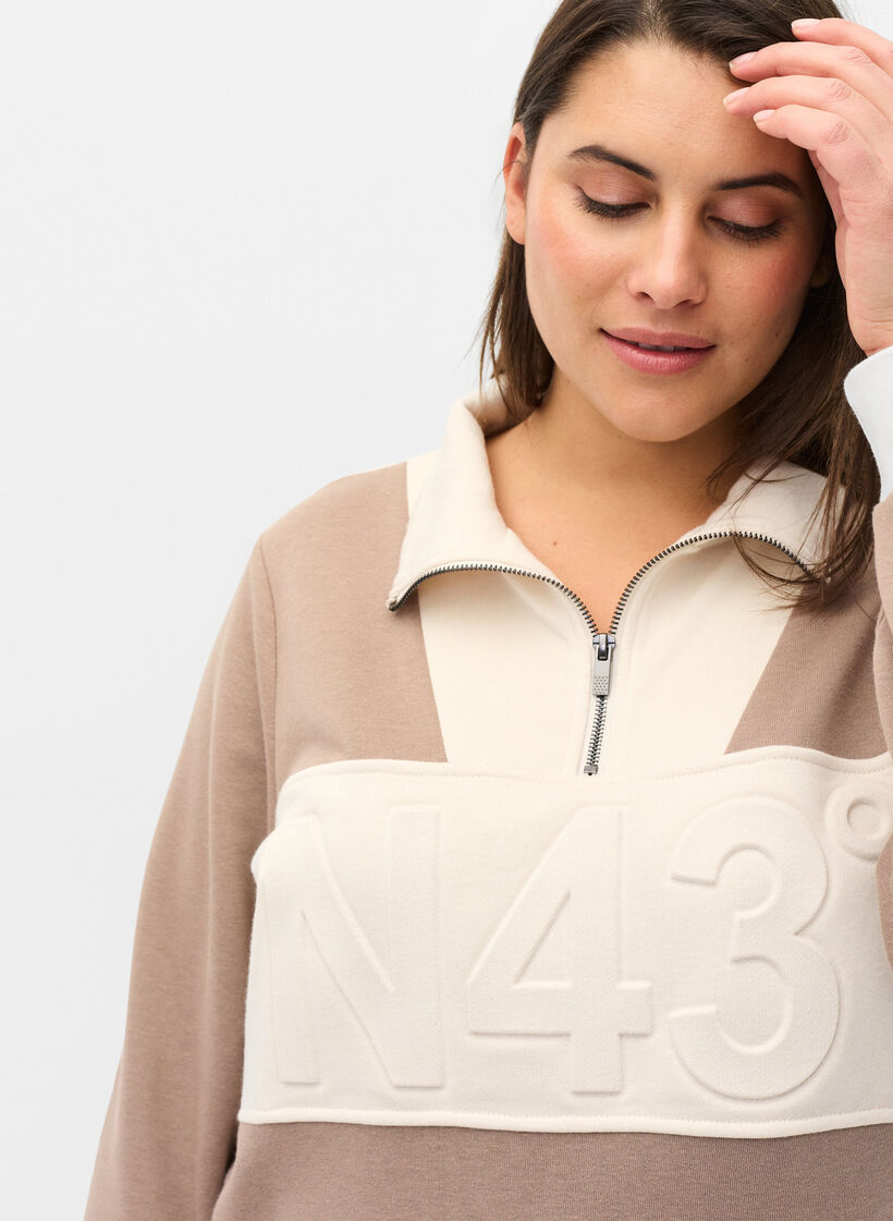 Colour-block sweatshirt, Timber Wolf/Birch, Model image number 2