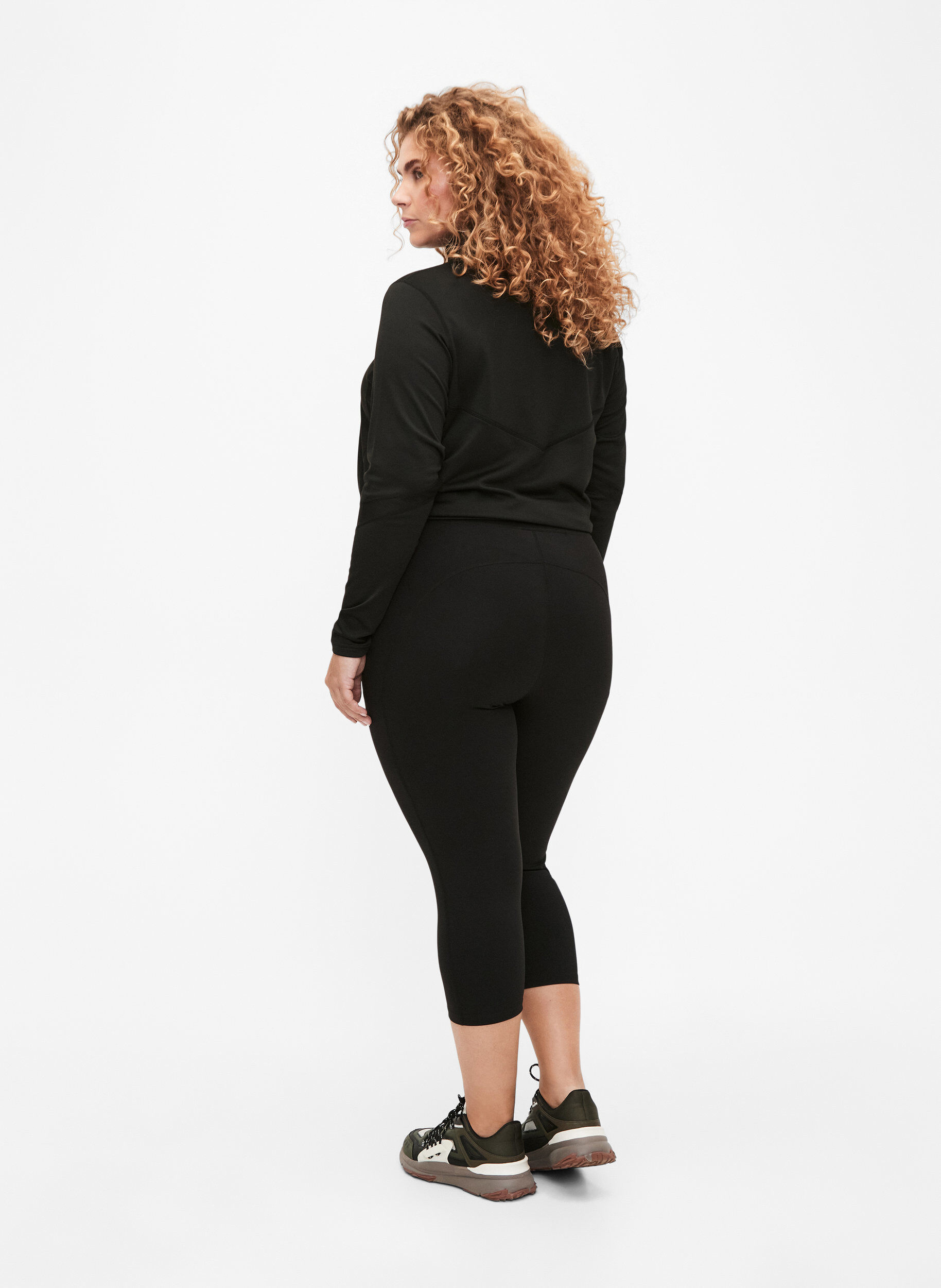 Zizzifashion 3/4 training leggings with pockets, Black, Model image number 1