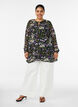 Floral print A-line tunic, Black, Model image number 1