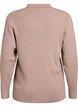 Rib-knitted pullover with polo collar and zip, Beige, Packshot image number 1