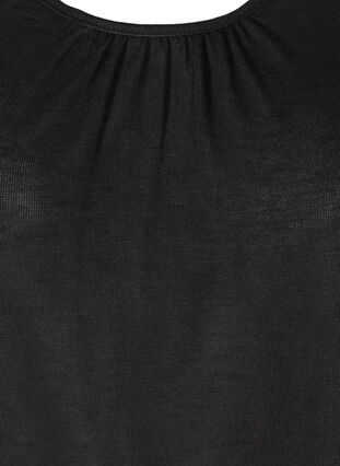 Plain-coloured top with lace sleeves, Black, Packshot image number 2