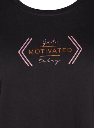 Sports t-shirt with print, Black Motivated, Packshot image number 2