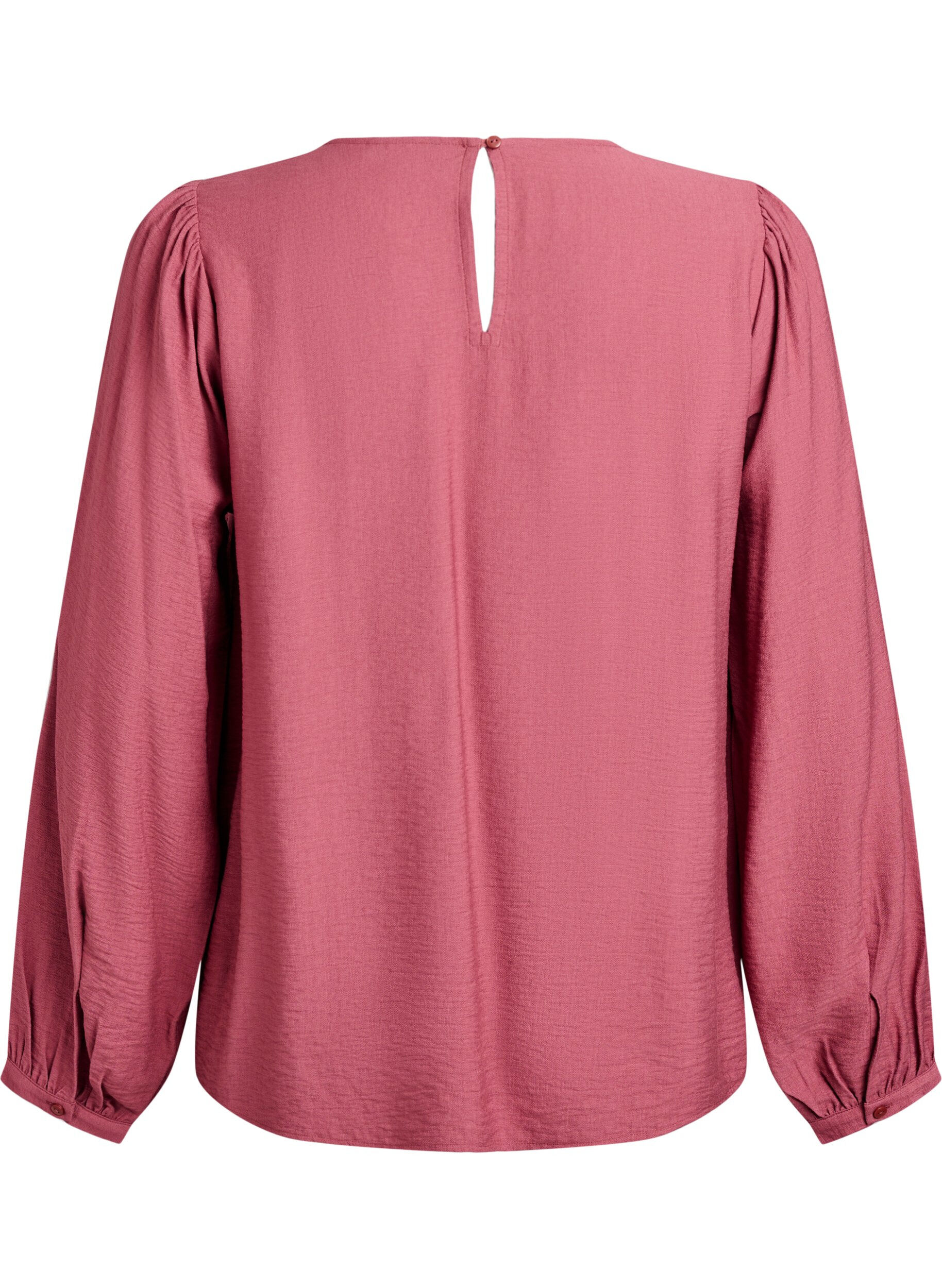 Zizzifashion Long-sleeved viscose blouse, Rose, Packshot image number 1