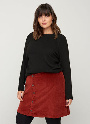 Short velvet skirt, Burnt Henna, Model image number 0