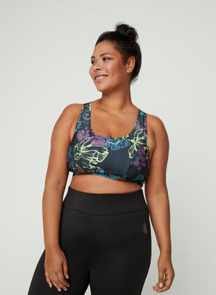Sports top with a floral print, Graphic Flower, Model image number 0