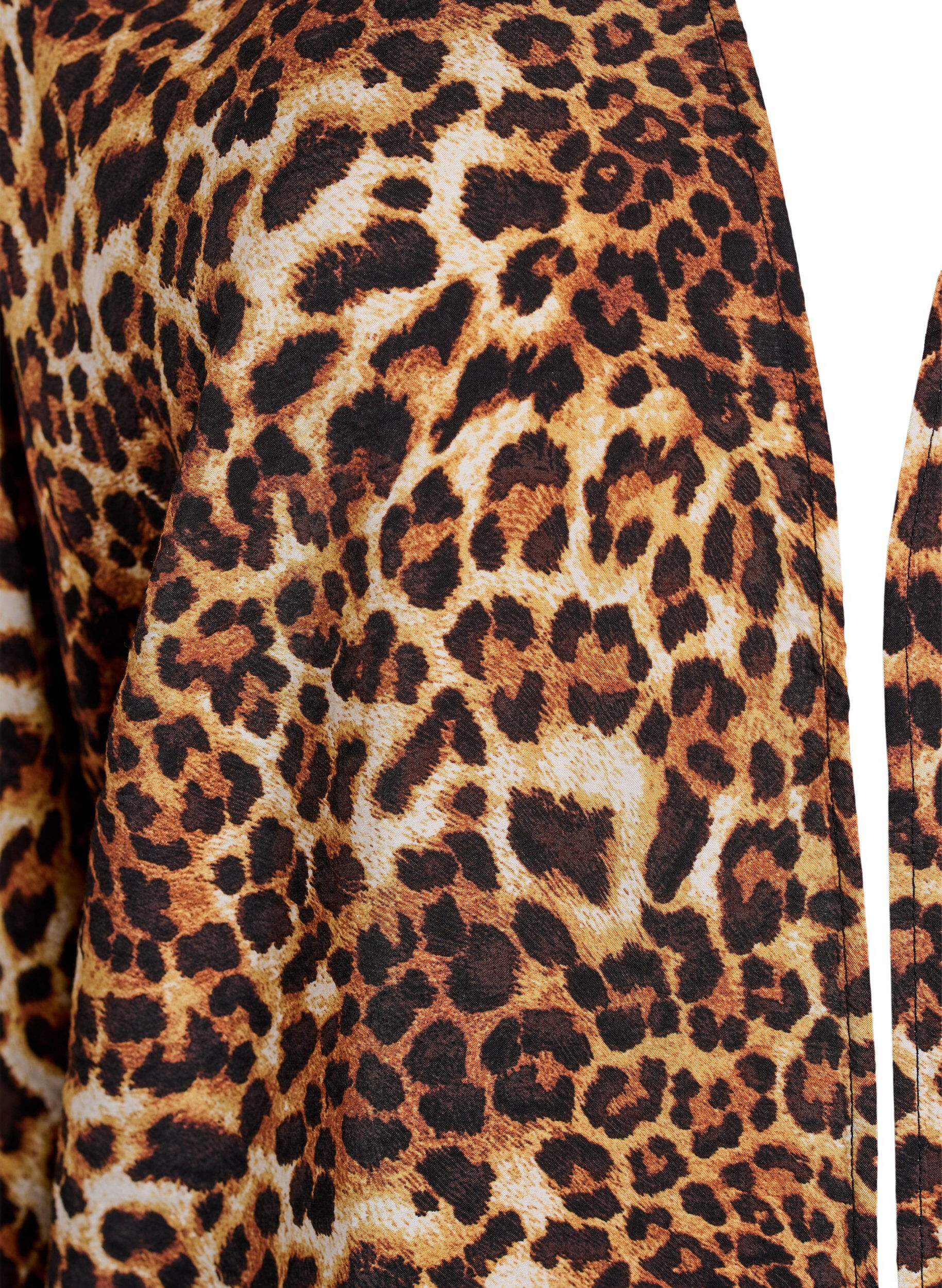 Zizzifashion Viscose kimono with 3/4 sleeves, Brown, Packshot image number 2