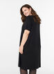 Knee-length knit dress with short sleeves, Black, Model image number 2
