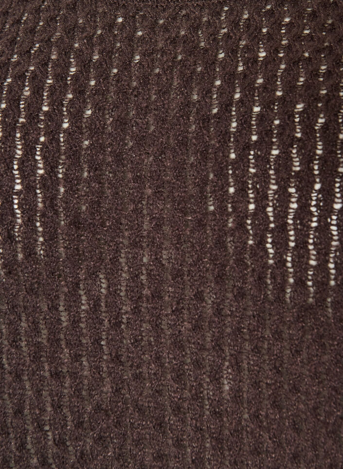 Knitted blouse with a textured openwork pattern, Brown, Packshot image number 2