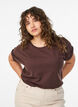 Short sleeved cotton blend t-shirt, Brown, Model image number 0