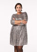 Short sequin dress with long sleeves, Brown, Model image number 0