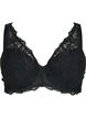 Padded lace bra with underwire, Black, Packshot image number 0