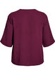 Shirt Blouse with V-Neck and 3/4 Sleeves, Dark Bordeaux, Packshot image number 1