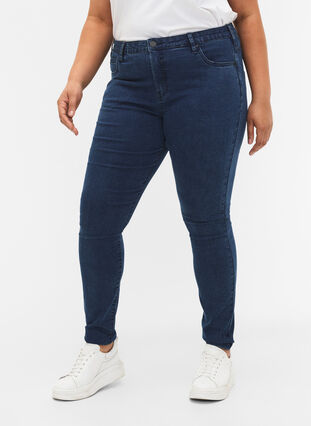 High waist super slim Amy jeans, Dark blue, Model image number 3