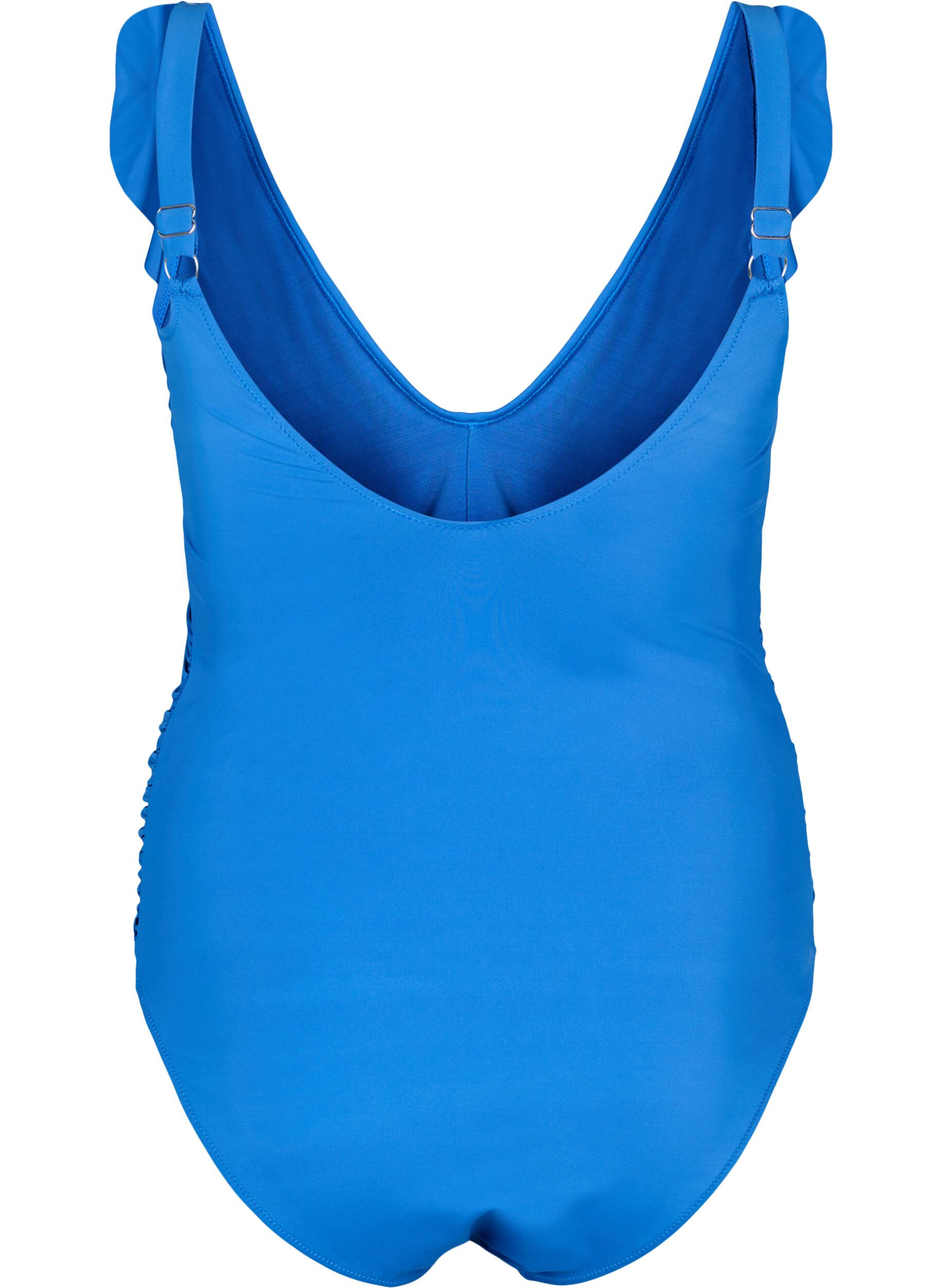 Zizzifashion Swimsuit with ruffles and removable padding, Blue, Packshot image number 1
