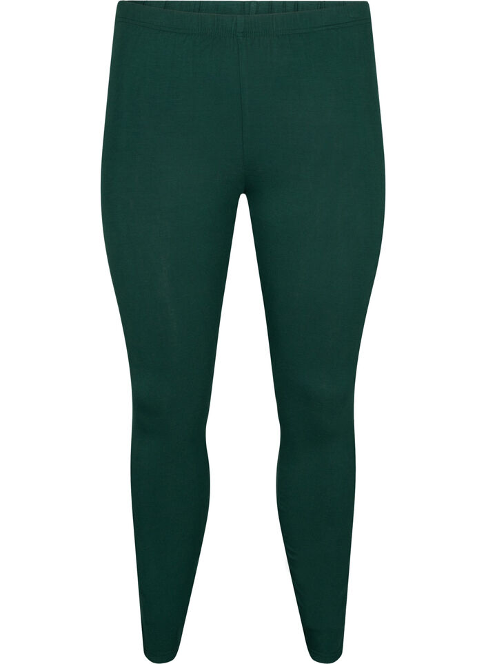 Basic viscose leggings, Green, Packshot image number 0