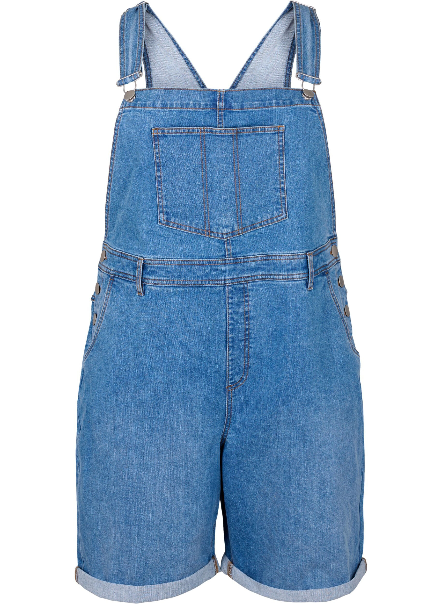 Zizzifashion Denim overalls shorts, Light Blue, Packshot image number 0