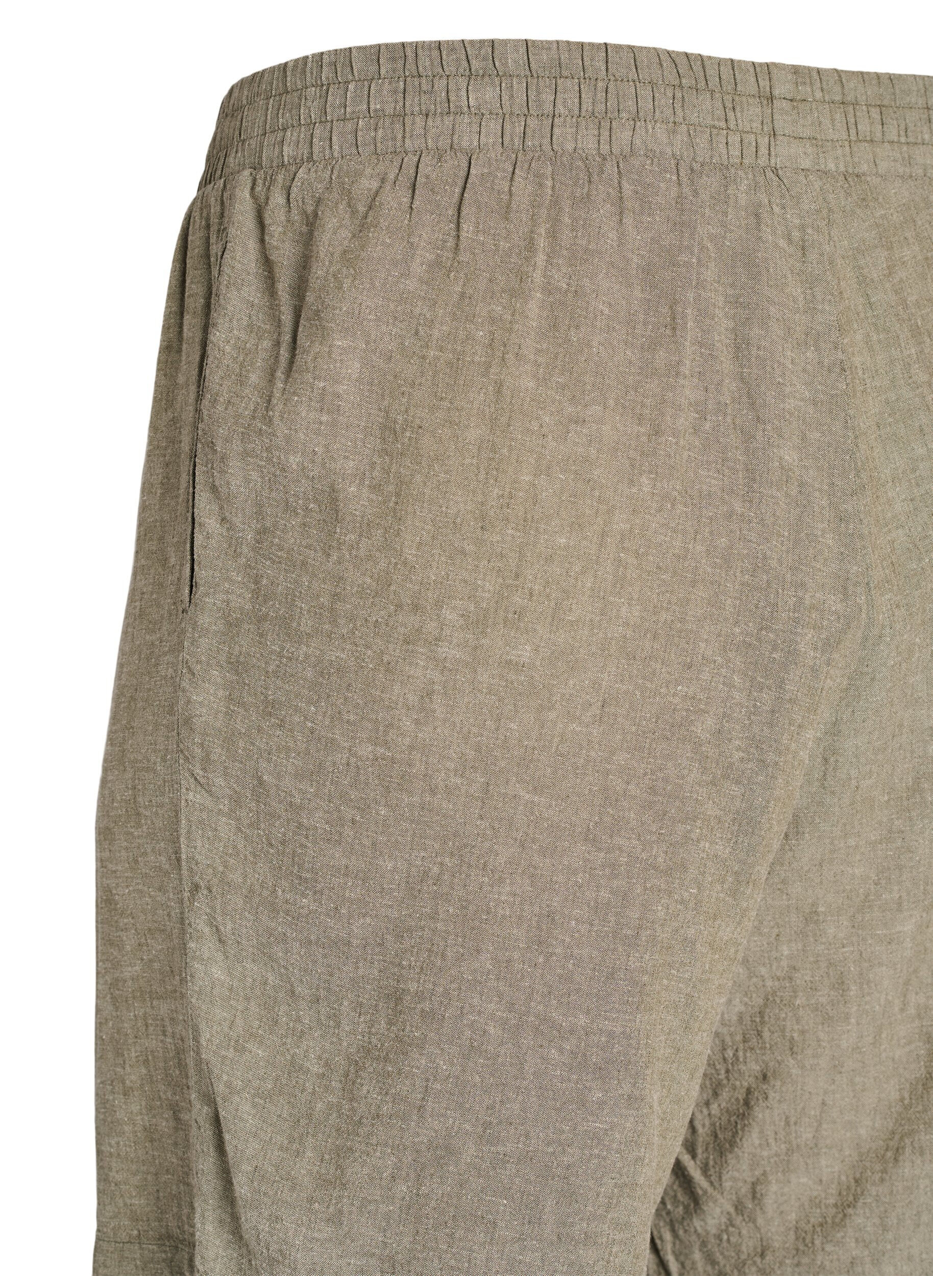 Zizzifashion High-waisted linen and viscose shorts, Green, Packshot image number 2