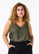 Lace top in viscose, Thyme, Model image number 0