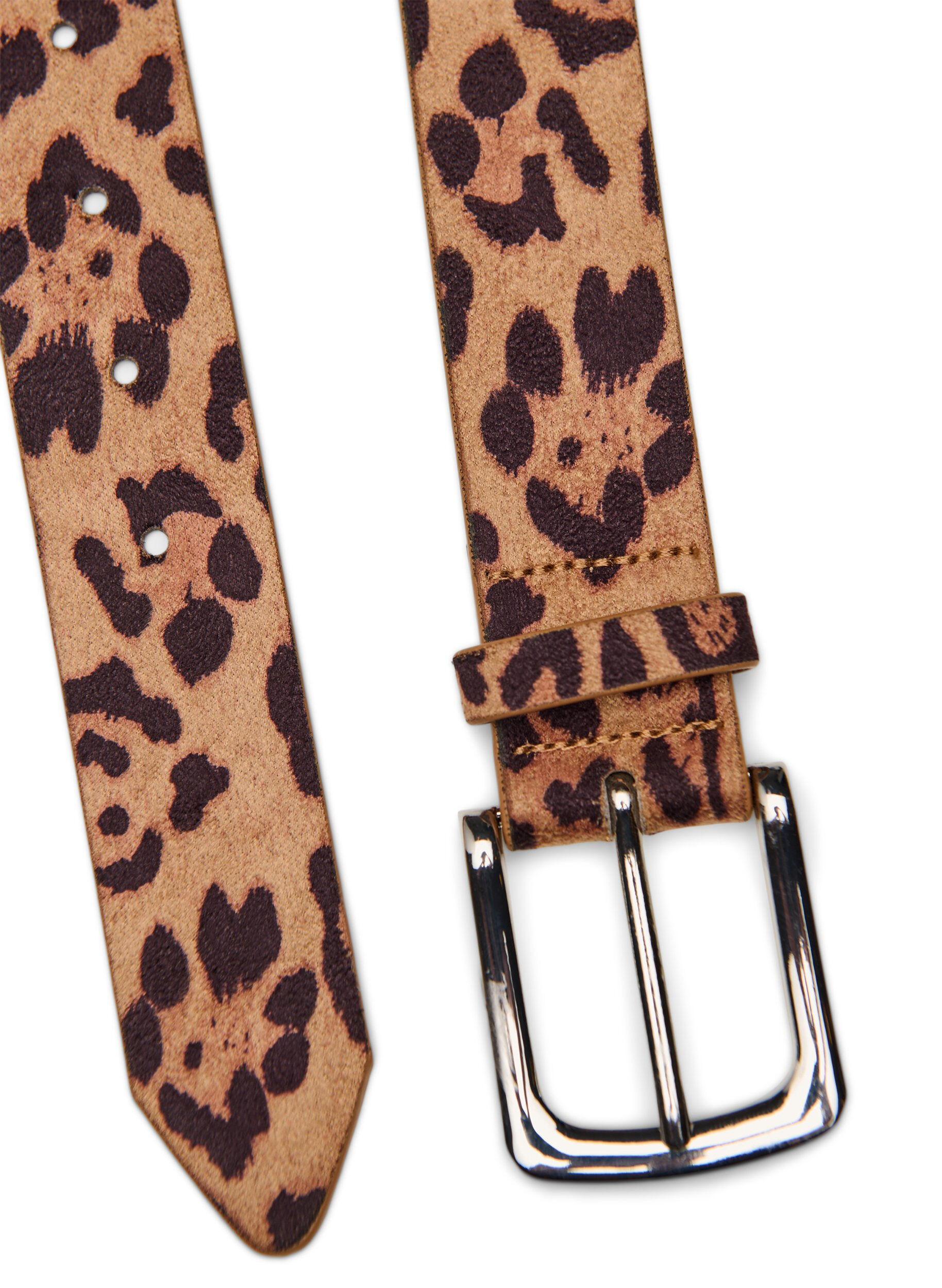 Zizzifashion Belt with leopard print, Brown, Packshot image number 2