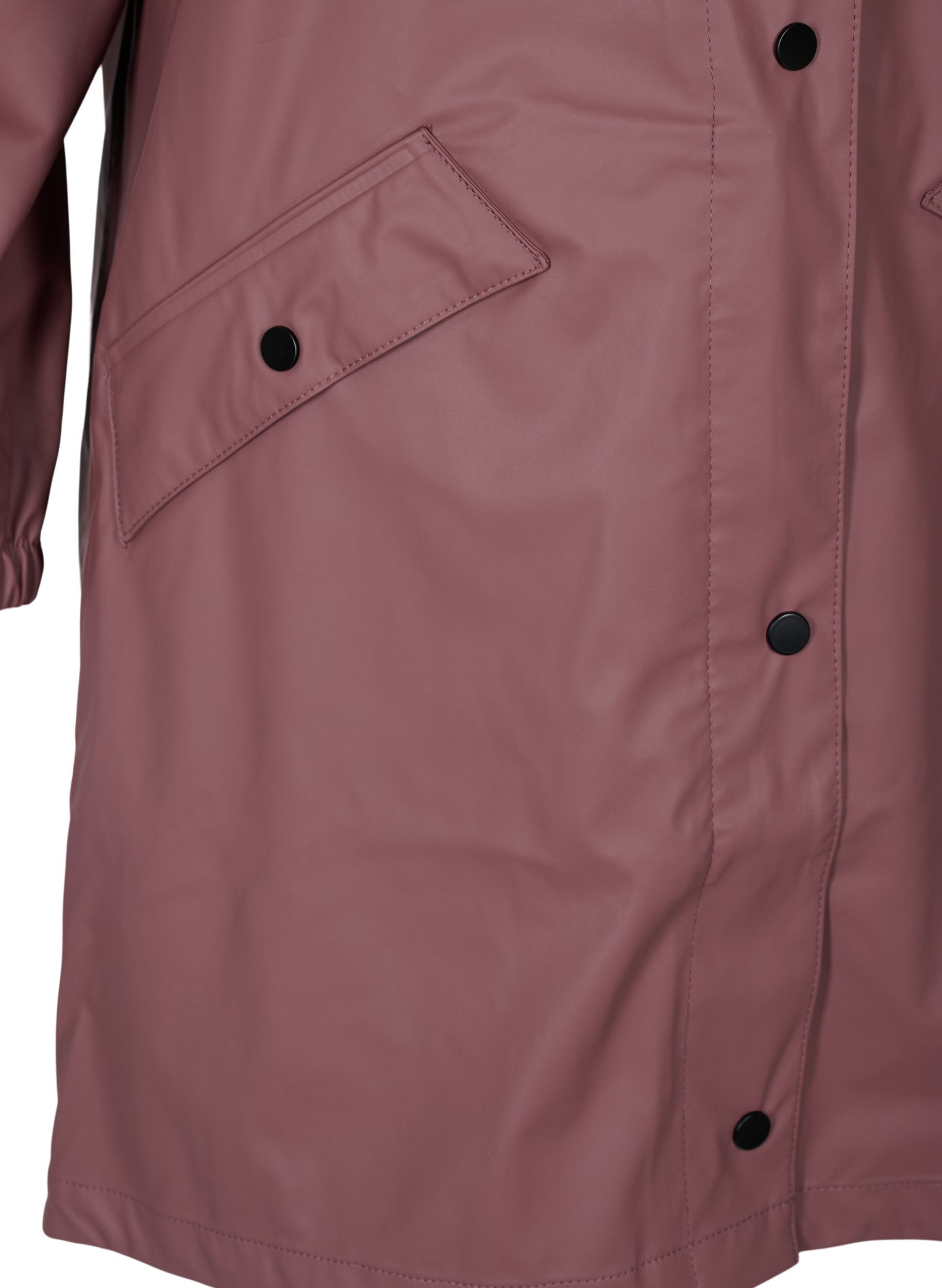 Zizzifashion Rain jacket with hood and button fastening, Rose Taupe, Packshot image number 3