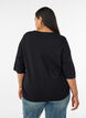 Knit cardigan with heart buttons and short sleeves, Black, Model image number 2