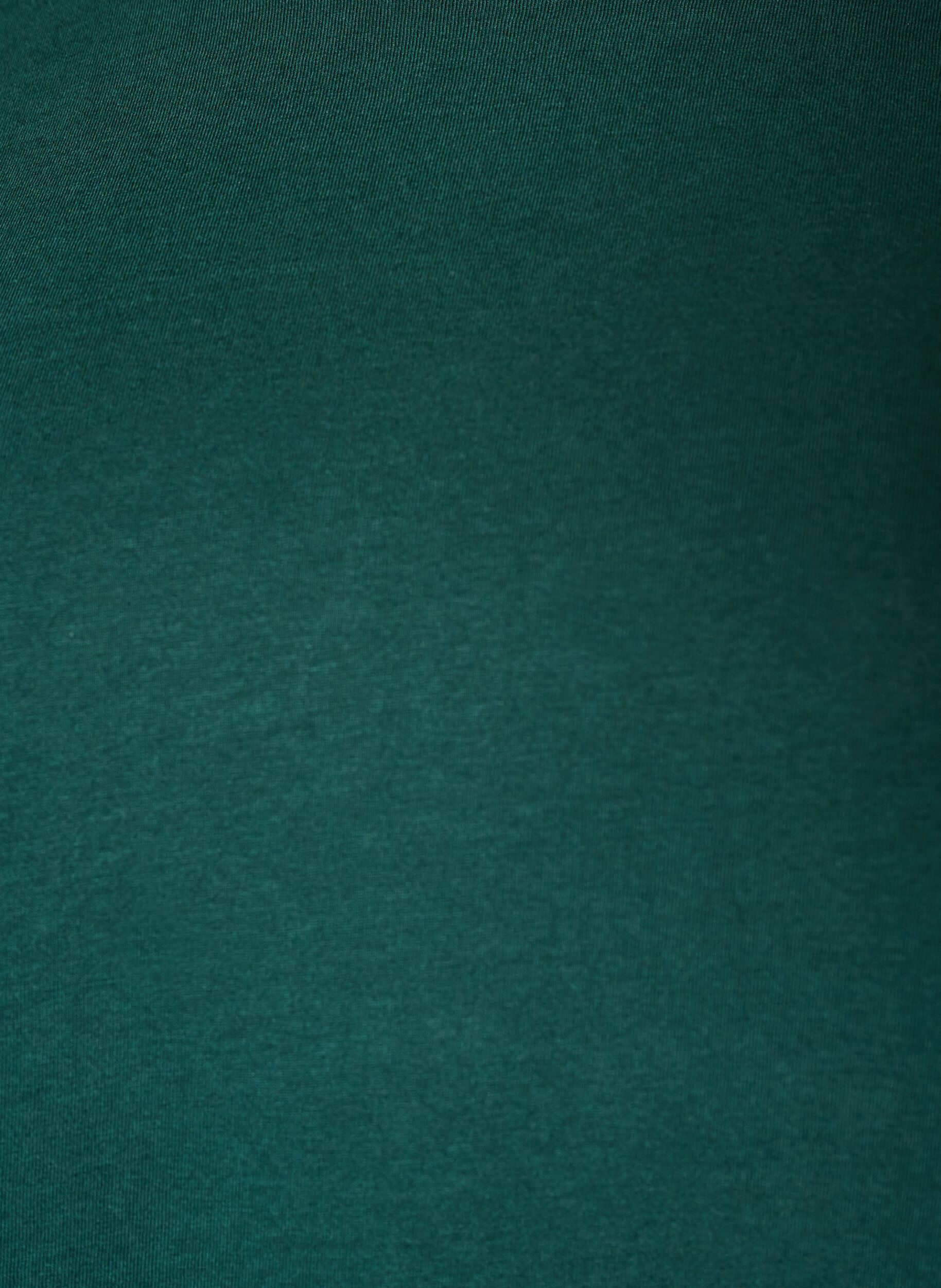 Zizzifashion T-shirt with asymmetric lace hem, Green, Packshot image number 2