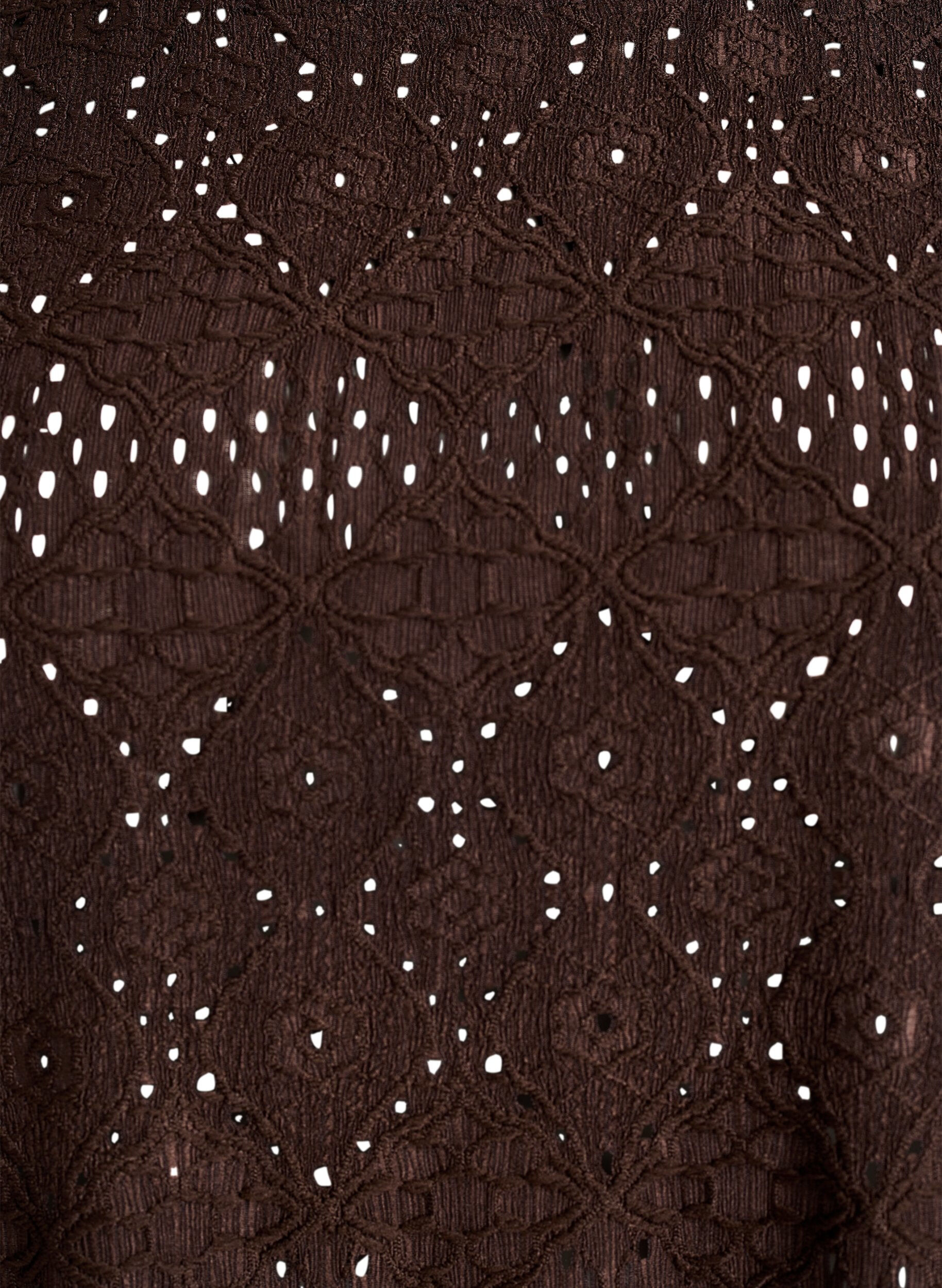 Zizzifashion Long-sleeved blouse with eyelet embroidery, Brown, Packshot image number 2