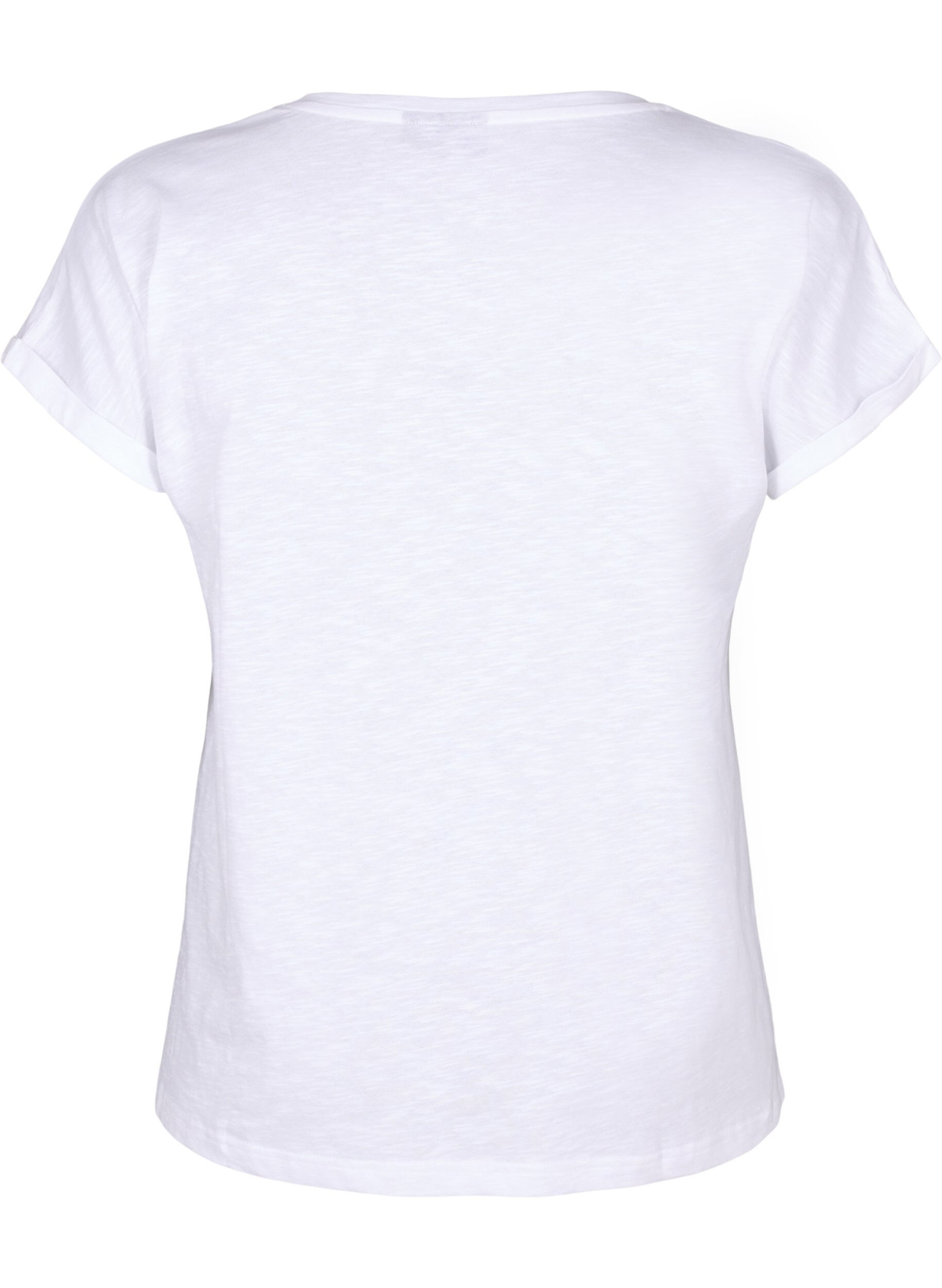 Zizzifashion Printed T-shirt in organic cotton, B. White Black Print, Packshot image number 1