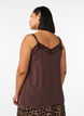 Cami top with a V-neck and lace trim, Brown, Model image number 2
