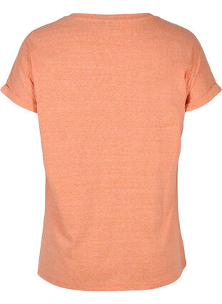 Mottled t-shirt in cotton, Amberglow Melange, Packshot image number 1