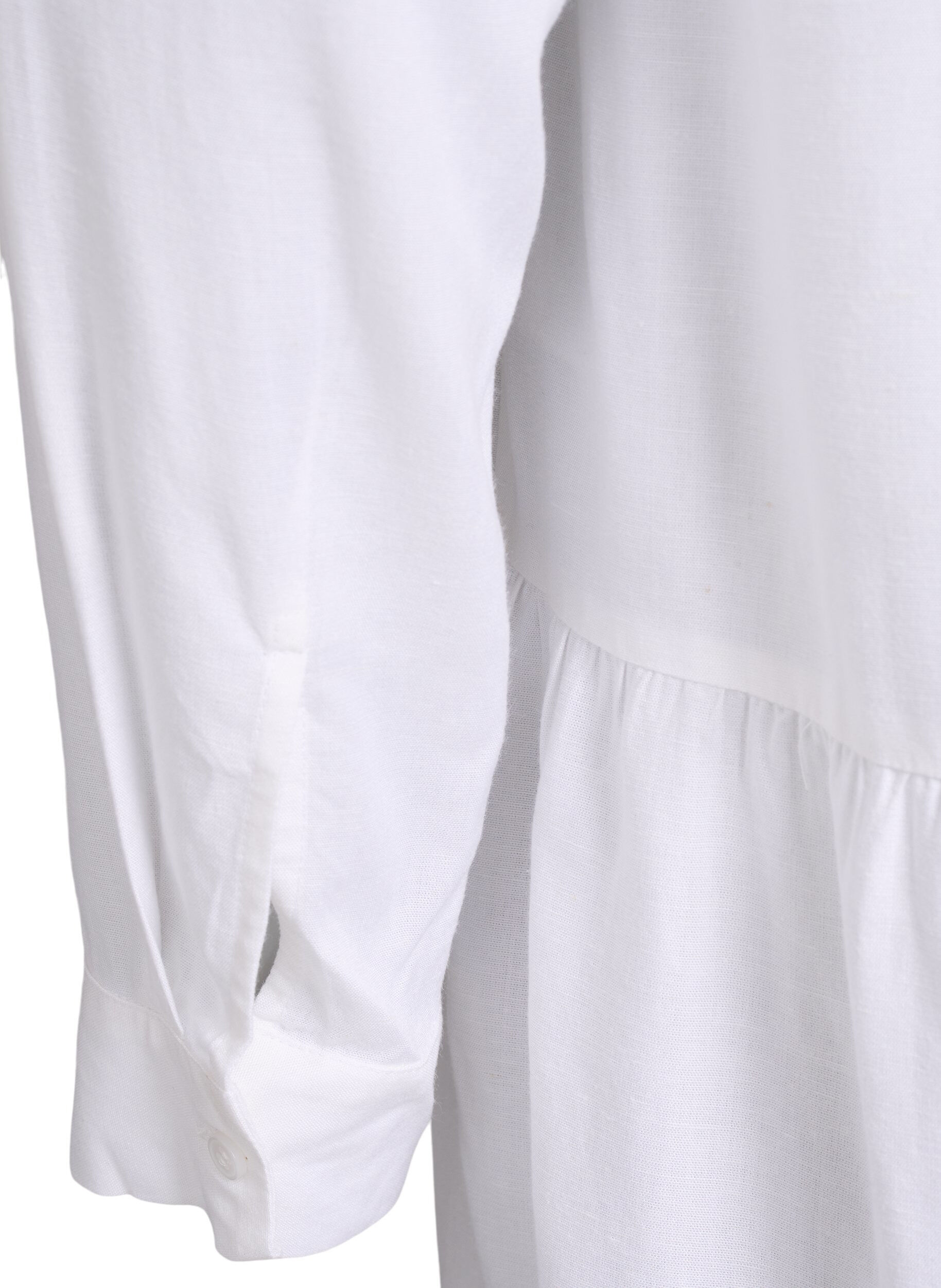 Zizzifashion Tunic with V-neckline and gathered details, White, Packshot image number 3