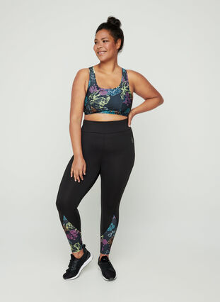 Sports top with a floral print, Graphic Flower, Model image number 2