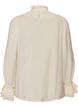 Viscose blouse with ruffles and long sleeves, Vanilla, Packshot image number 1