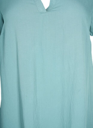 Short-sleeved viscose dress with v-neckline, Sea Pine, Packshot image number 2