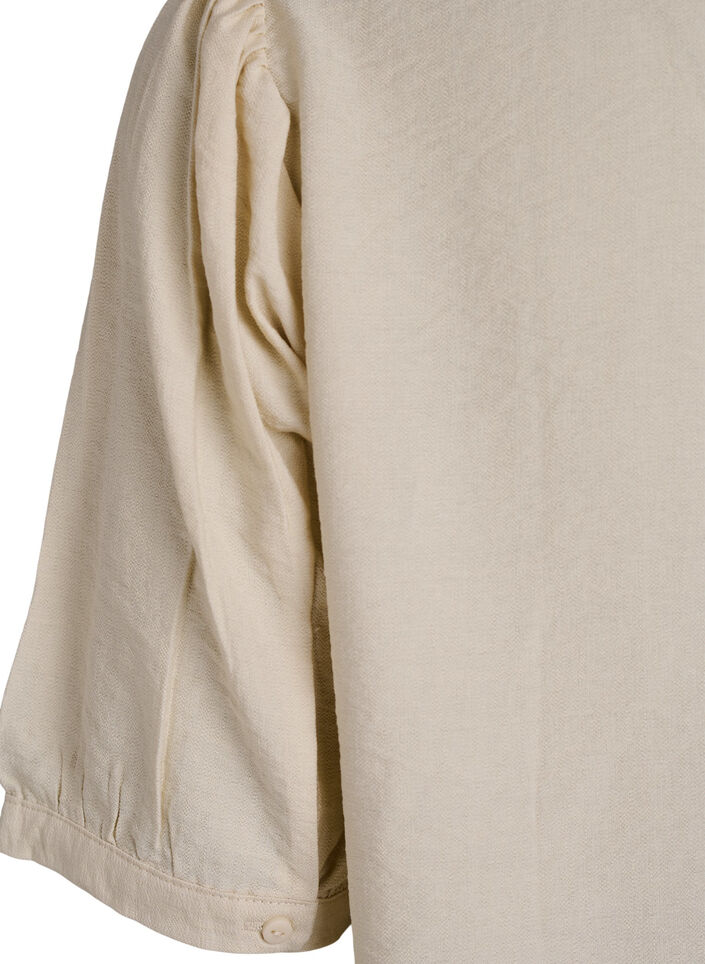 Viscose blouse with 1/2 sleeves, Beige, Packshot image number 3
