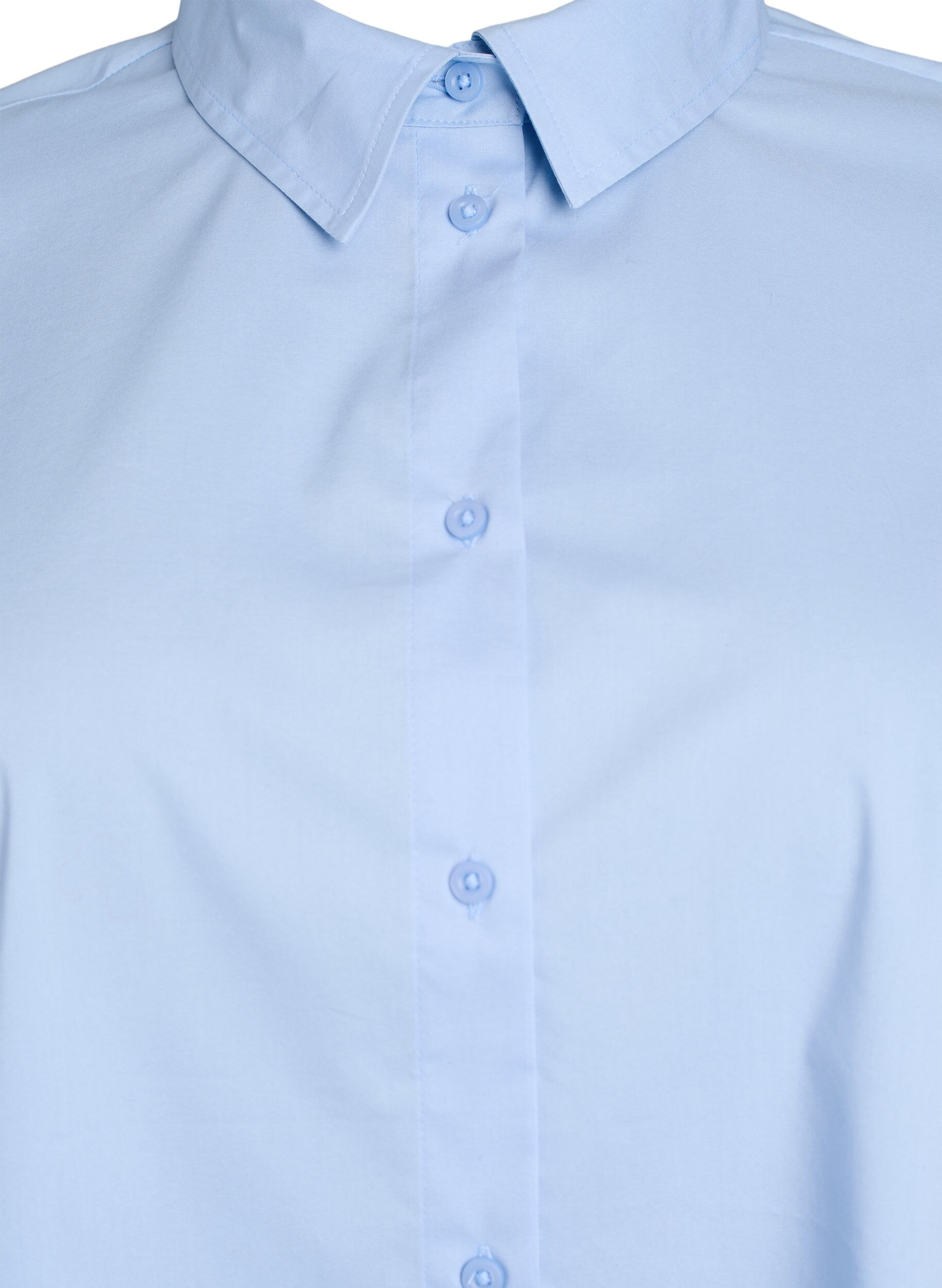Zizzifashion Classic cotton shirt with a loose fit, Light Blue, Packshot image number 2